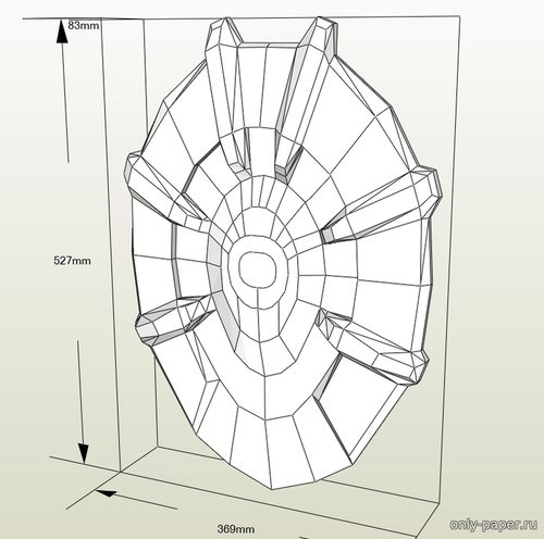 Сборная бумажная модель / scale paper model, papercraft Щит / Shield 