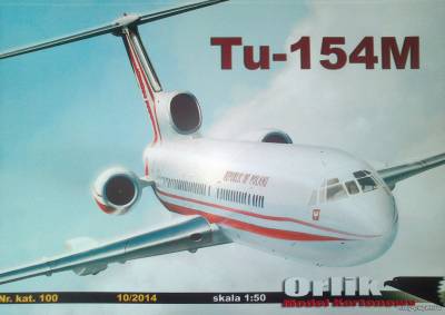 Сборная бумажная модель / scale paper model, papercraft Ту-154М / Tu-154M (Orlik 100) 