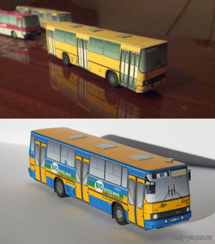 Модель автобуса Икарус 260/263 из бумаги/картона