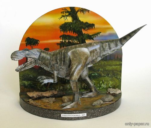 Модель Тираннозавра из бумаги/картона