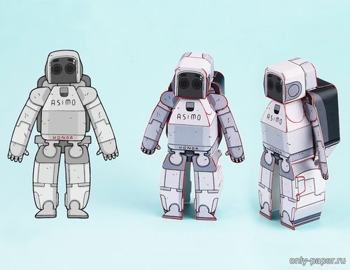 Модель робота ASIMO из бумаги/картона