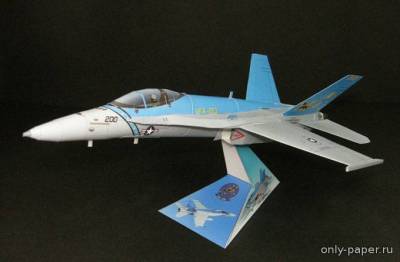 Сборная бумажная модель / scale paper model, papercraft F/A-18F Super Hornet из эскадрильи VF 213 "Black Lions" 