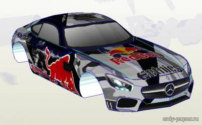 Сборная бумажная модель / scale paper model, papercraft Mercedes AMG GT Red Bull (MBA) 