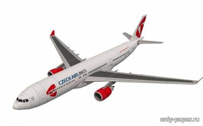 Сборная бумажная модель / scale paper model, papercraft Airbus A330-300 CSA Czech Airlines 