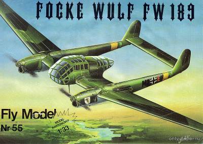 Сборная бумажная модель / scale paper model, papercraft Focke Wulf FW 189 (Fly Model 055) 