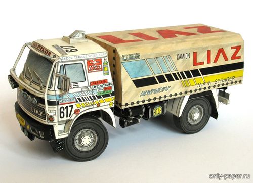 Модель грузовика Liaz 111.154 D Dakar 1988 из бумаги/картона