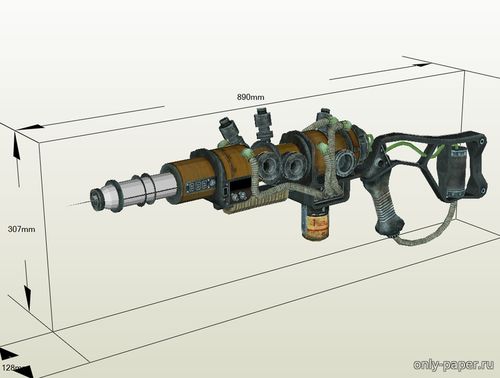 Сборная бумажная модель / scale paper model, papercraft Плазменная винтовка / Plasma rifle (Fallout 3) 