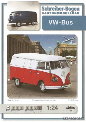 Сборная бумажная модель / scale paper model, papercraft VW-Bus (Schreiber-Bogen) 