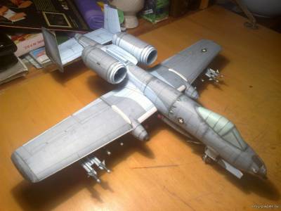 Сборная бумажная модель / scale paper model, papercraft Fairchild-Republic A-10 Thunderbolt II (ЮМК 4-5/2011) 