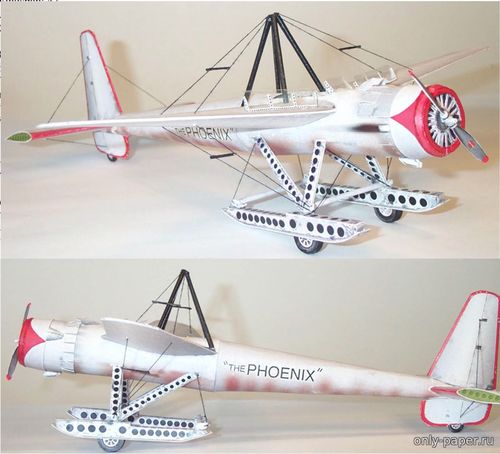 Модель самолета Tallmantz Phoenix P-1 из бумаги/картона