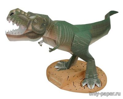 Модель тираннозавра из бумаги/картона