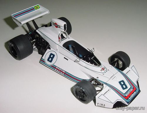 Сборная бумажная модель / scale paper model, papercraft Brabham BT44, José Carlos Pace, GP Brazil 1975 