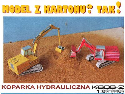 Модель экскаватора Koparka Hydrauliczna K606-2 из бумаги/картона