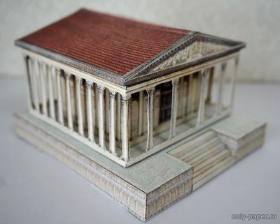 Модель древнего храма из бумаги/картона