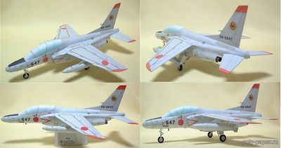 Сборная бумажная модель / scale paper model, papercraft Kawasaki T-4 (6SQ) (Pmodel) 