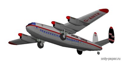 Модель самолета Avro York из бумаги/картона