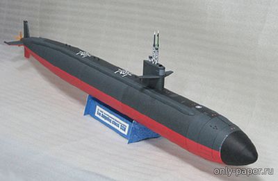 Сборная бумажная модель / scale paper model, papercraft USS Los Angeles (SSN-688) 