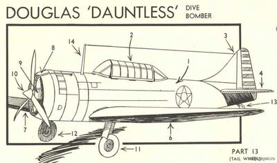Сборная бумажная модель / scale paper model, papercraft Douglas SBD Dauntless (Rigby's-MODELS) 
