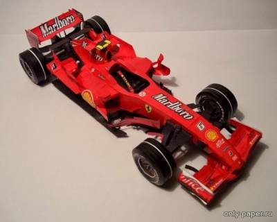 Сборная бумажная модель / scale paper model, papercraft Ferrari F2007, F.Massa & K.Raikkonen, Monaco GP (2007) [Forum Team 038-039] 
