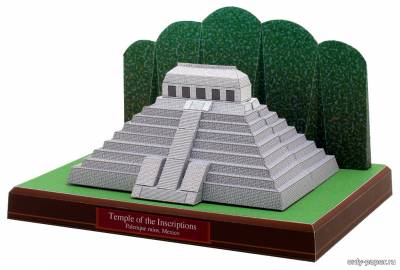 Модель Храма Надписей из бумаги/картона