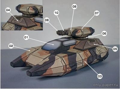 Модель штурмовой машины M7 из бумаги/картона