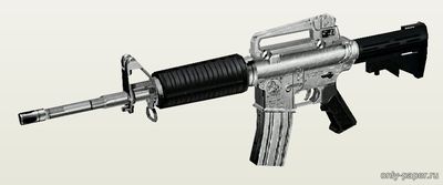Сборная бумажная модель / scale paper model, papercraft M4A1-S Silver Assault Rifle (Crossfire) 