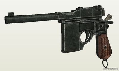 Сборная бумажная модель / scale paper model, papercraft Mauser C96 (Fallout 3) 