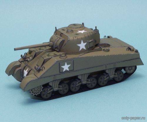 Модель танка M4 Sherman из бумаги/картона
