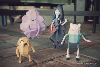 Сборная бумажная модель / scale paper model, papercraft 4 Adventure Time Character 
