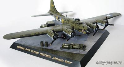 Сборная бумажная модель / scale paper model, papercraft Boeing B-17F Flying Fortress «Memphis Belle» (ABC 17/2016) 