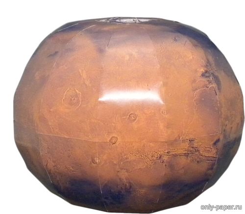 Модель планеты Марс из бумаги/картона