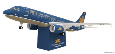 Сборная бумажная модель / scale paper model, papercraft Airbus A320 Vietnam Airlines (Canon) 