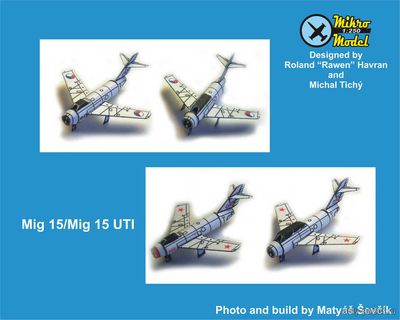 Сборная бумажная модель / scale paper model, papercraft MiG-15/MiG-15 UTI (PR Models) 