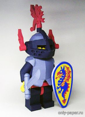 Сборная бумажная модель / scale paper model, papercraft LEGO 6009 Black Knight 