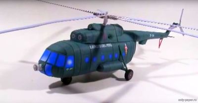 Сборная бумажная модель / scale paper model, papercraft Ми-17 ВВС Перу / Mi-17 Ejército del Perú (Векторный перекрас АЮМ 7/2014) 