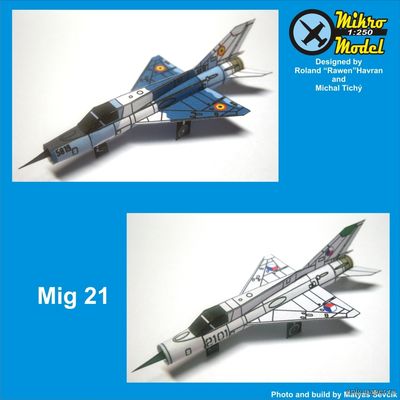 Сборная бумажная модель / scale paper model, papercraft MiG-21 (PR Models) 