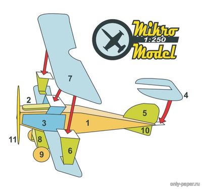 Сборная бумажная модель / scale paper model, papercraft Albatros DIII (PR Models) 