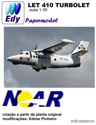 Сборная бумажная модель / scale paper model, papercraft Let L-410 NO AR Airlines (Edmar Pinheiro) 