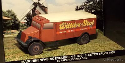 Сборная бумажная модель / scale paper model, papercraft EL 3001 Elektro truck (Paperdiorama) 