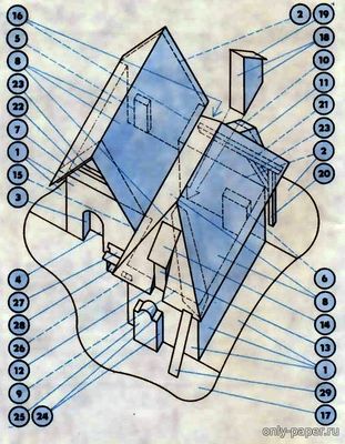 Сборная бумажная модель / scale paper model, papercraft Vinohradnicke stavby z juhovychodnej Moravy ( Elektrón-Zenit 1992-05) 