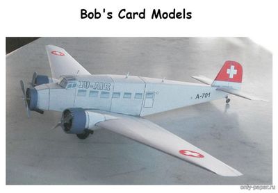 Сборная бумажная модель / scale paper model, papercraft Junkers Ju-52 (Bob's Card Models) 