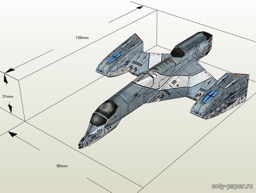 Модель космического корабля WCP Vampire из бумаги/картона