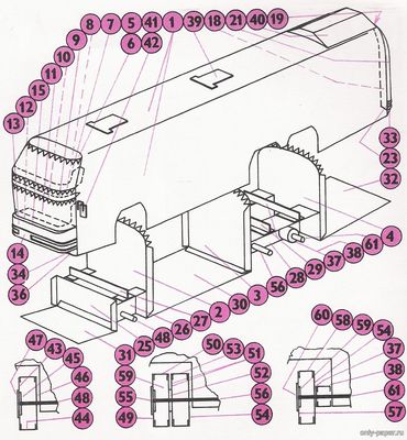 Модель автобуса Neoplan Skyliner 122-3 из бумаги/картона