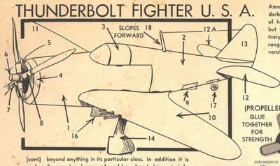 Сборная бумажная модель / scale paper model, papercraft P-47 Thunderbolt-Rigby's-MODELS 