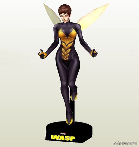 Сборная бумажная модель / scale paper model, papercraft Оса / Wasp (Marvel Comics) 