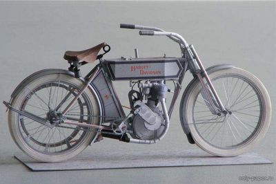 Сборная бумажная модель / scale paper model, papercraft Harley-Davidson Model 6/7А 