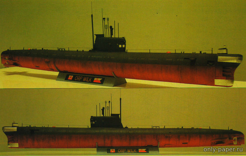Модель подводной лодки пр. 641 Foxtrot из бумаги/картона