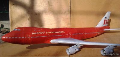 Сборная бумажная модель / scale paper model, papercraft Boeing 747-127 Braniff International [Kouichi Kiyonaga - Edison] 