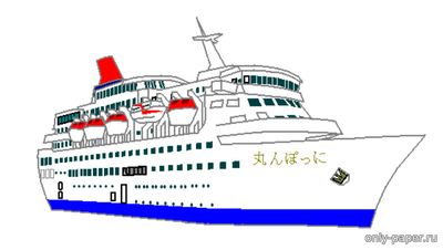 Модель круизного судна Nippon Maru из бумаги/картона