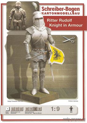 Сборная бумажная модель / scale paper model, papercraft Рыцарь в доспехах / Ritter Rudolf (Schreiber-Bogen 683) 
